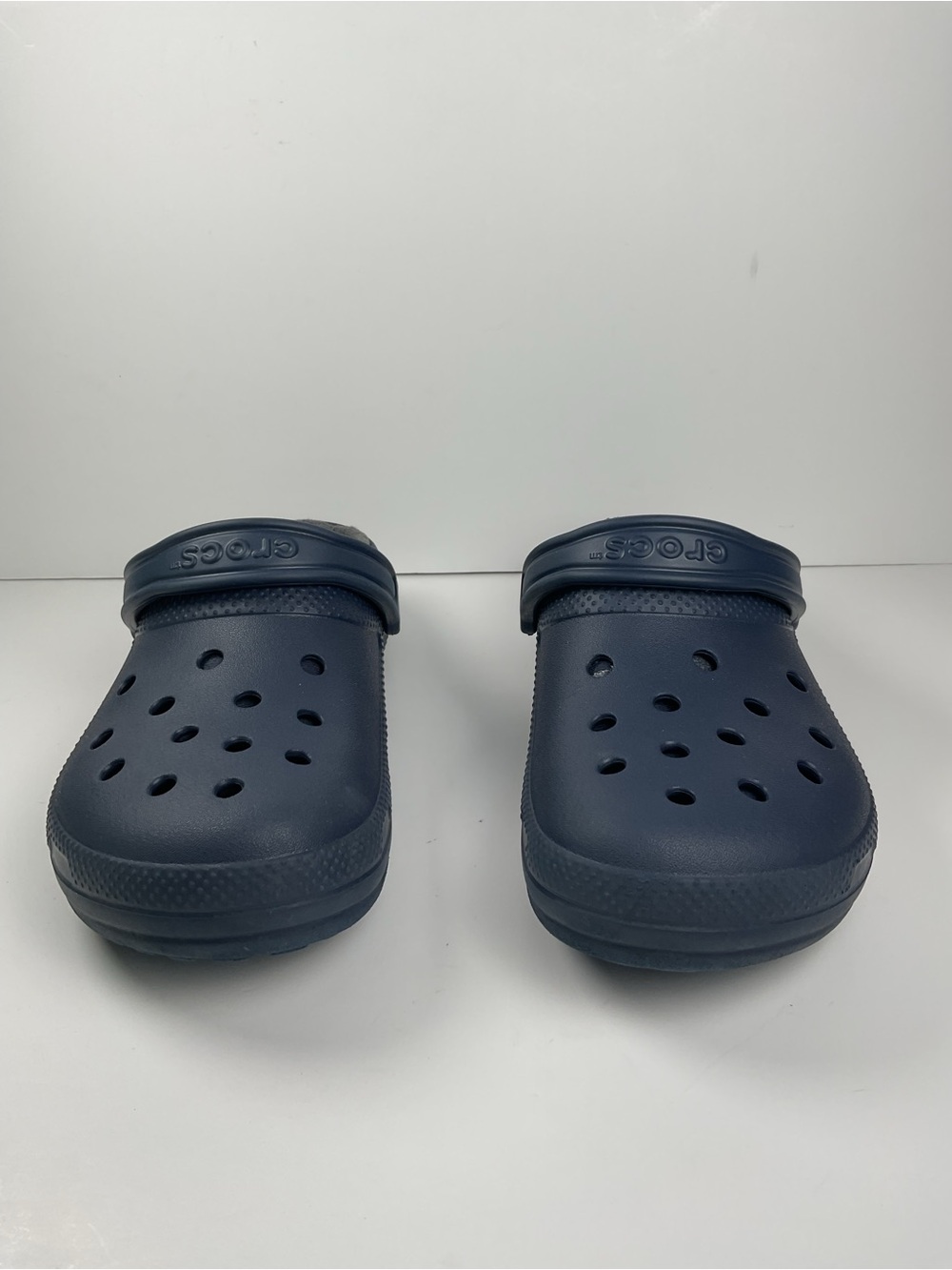 Crocs Classic Lined Clogs Navy Blue Fleece Men’s 9 Women’s 11 Slip On Comfort - Picture 4 of 11